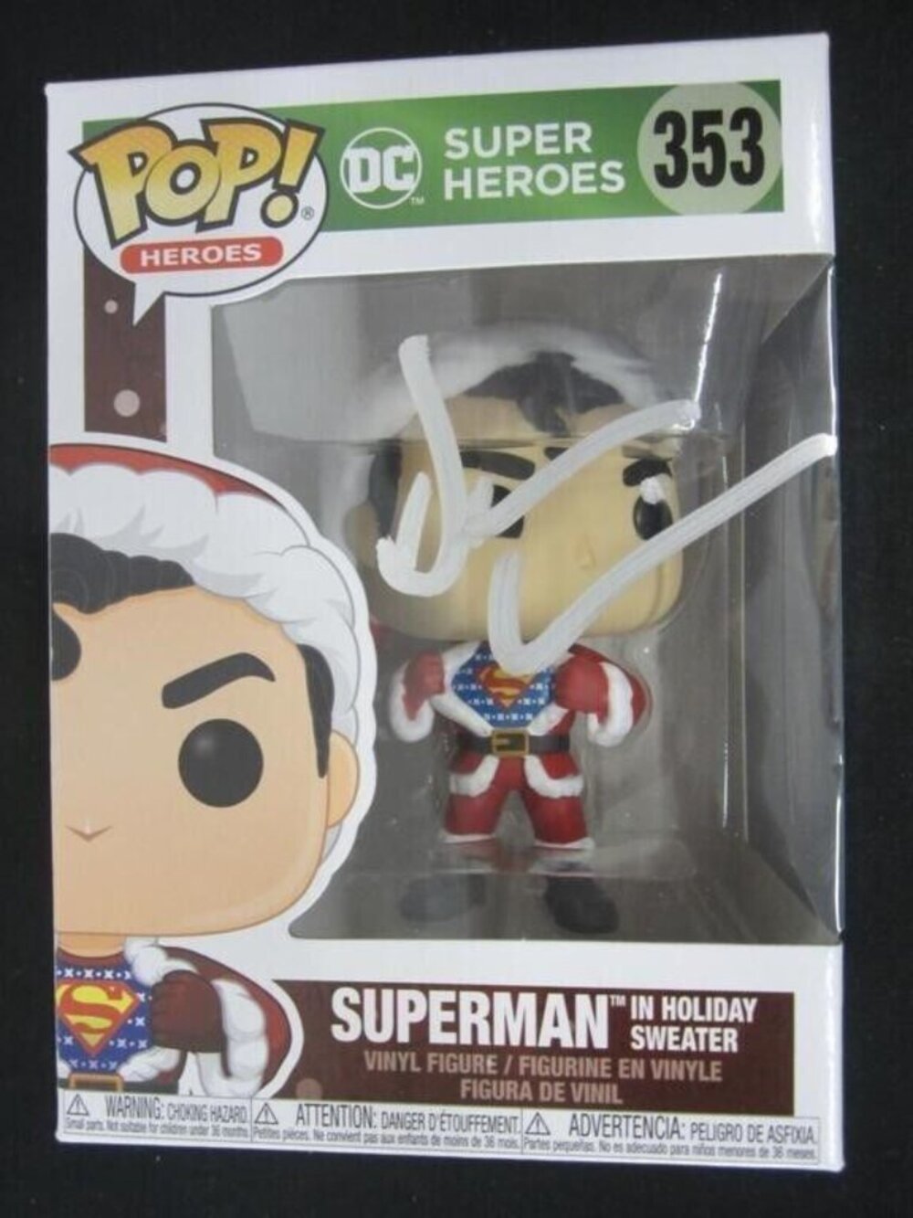 Dean Cain signed Funko Pop! Vinyl: DC Universe -Superman in Holiday Sweater #353